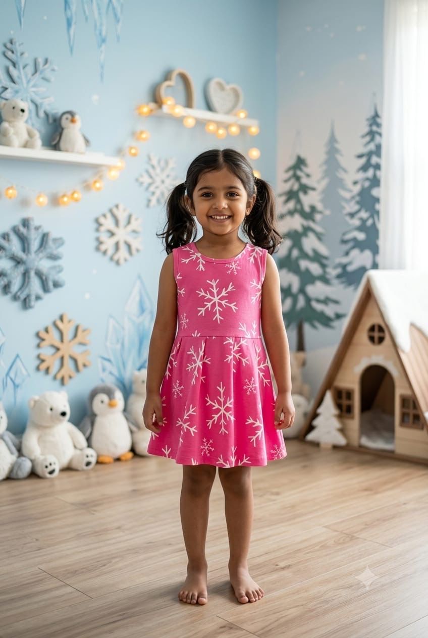 Pink white frock (6 months - 4 years)
