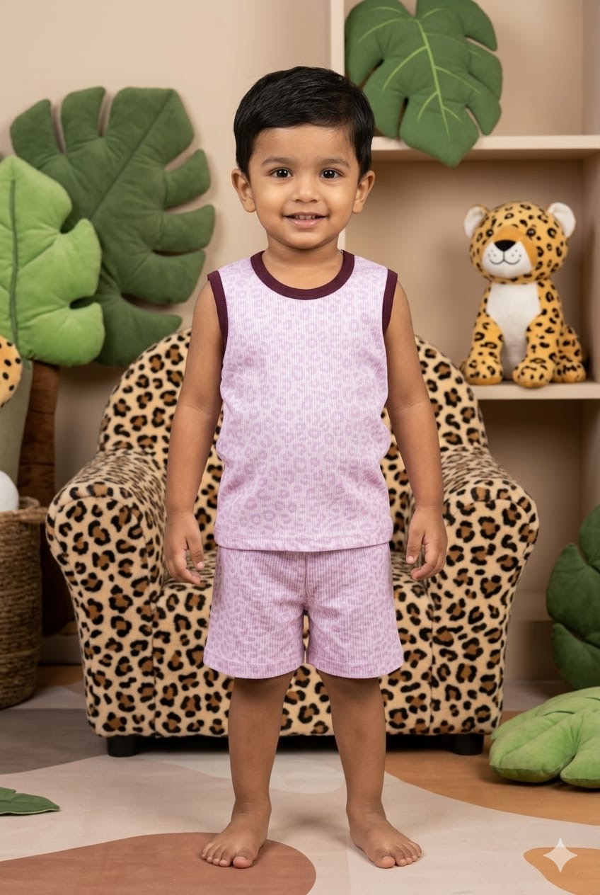 Light purple Sleeveless Short Set (1-3 year )