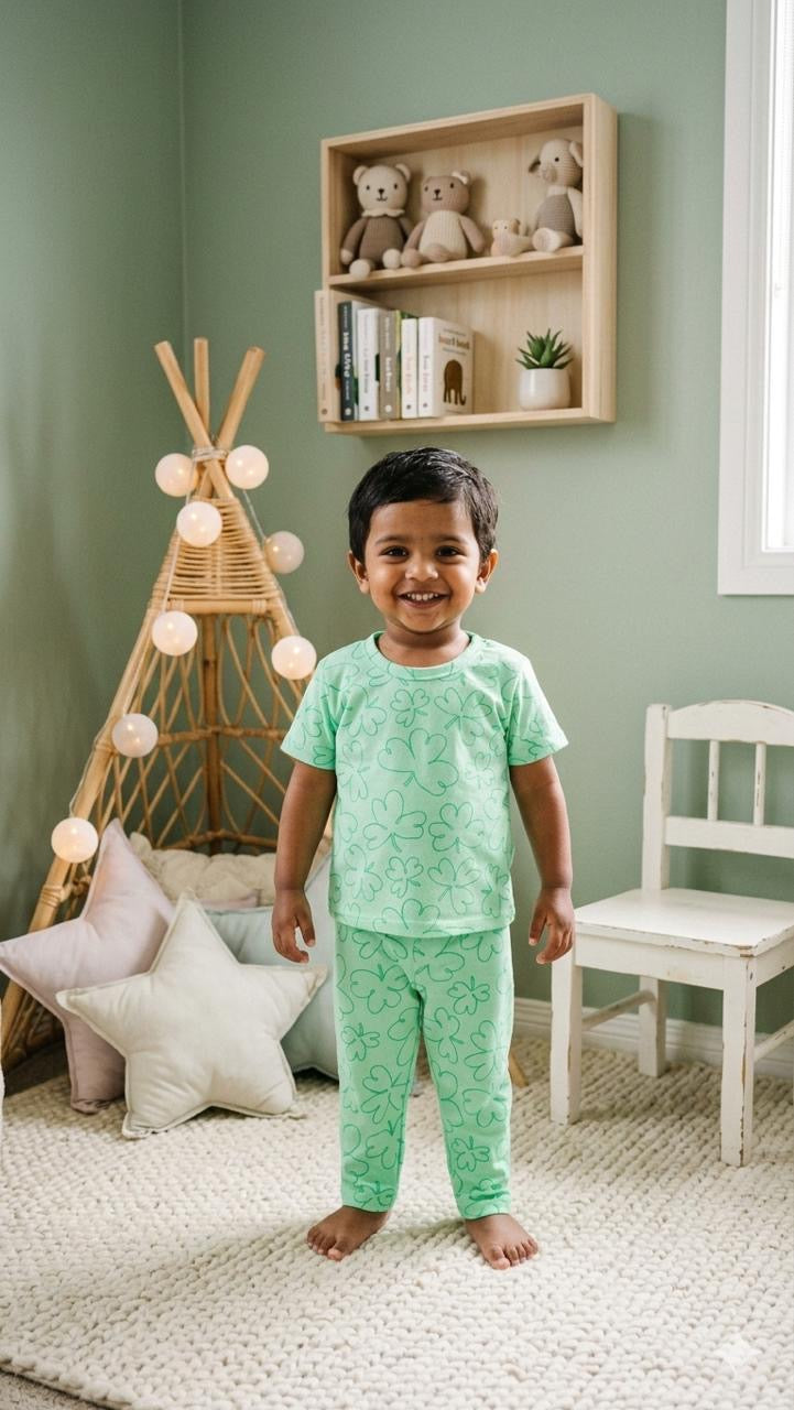 Green Top & bottom set (6 months-3 years)