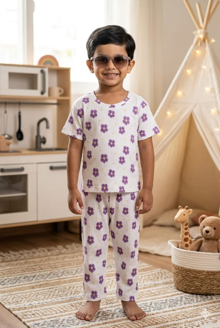 Floral Ribbed Coord set (1-6 years )Code:SA