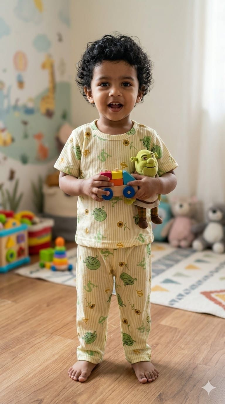 Green Top & bottom set (6 months-3 years)