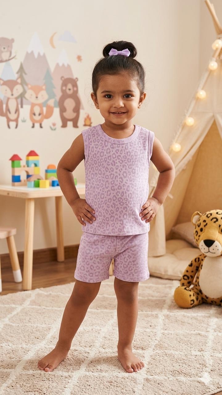 Purple Sleeveless Short set (2-3 years)
