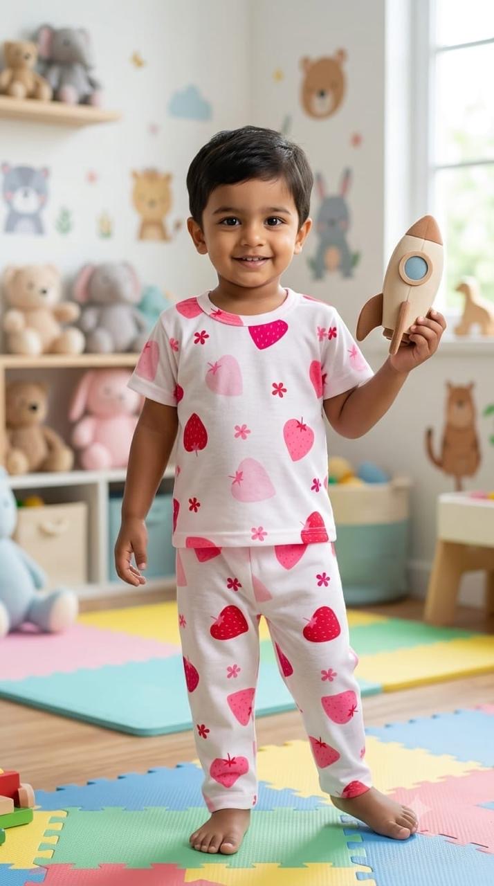 Pink & white Top & bottom set (6 months-3 years)