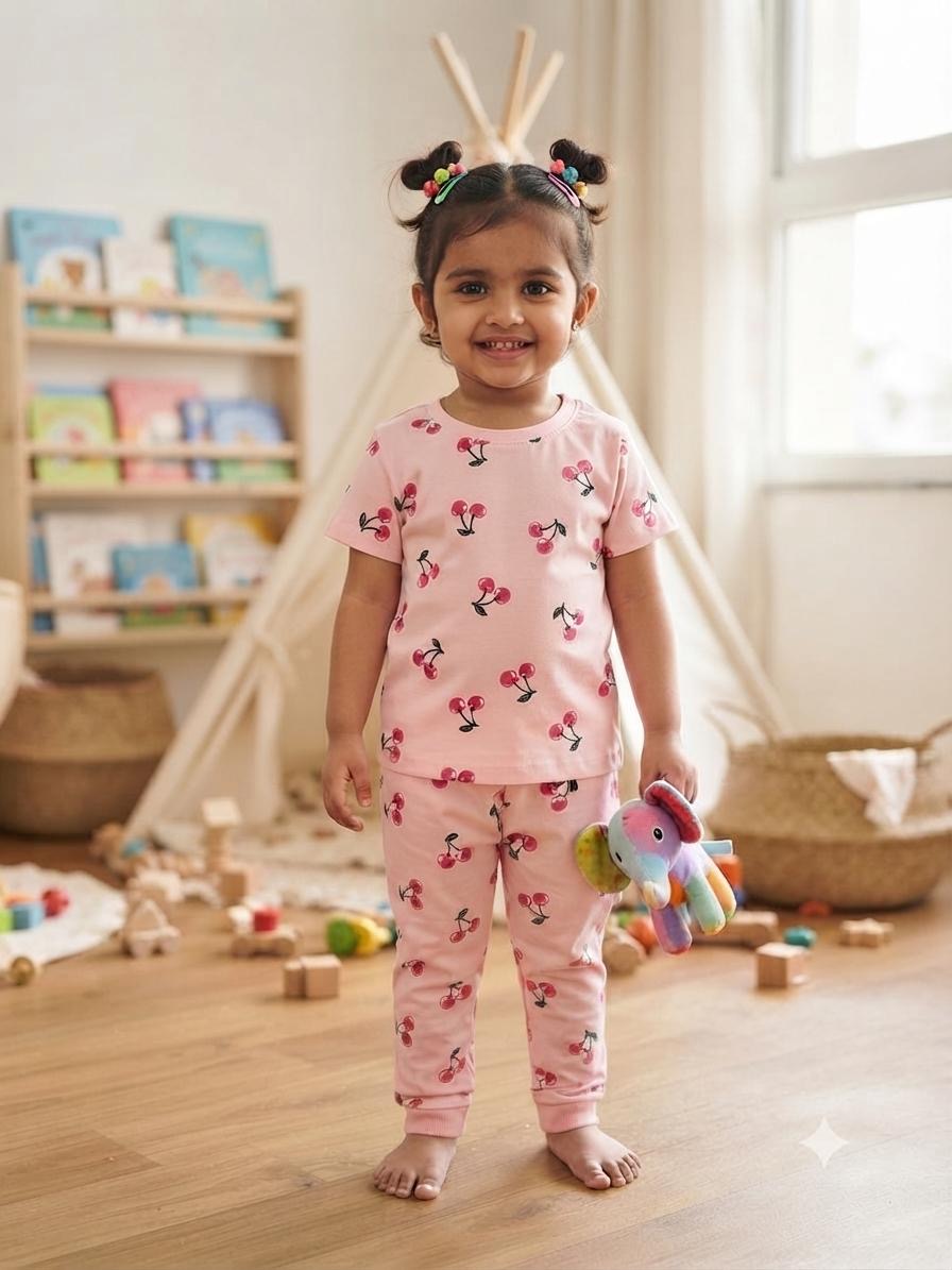Cherry Top & bottom set (6 months - 3 year)