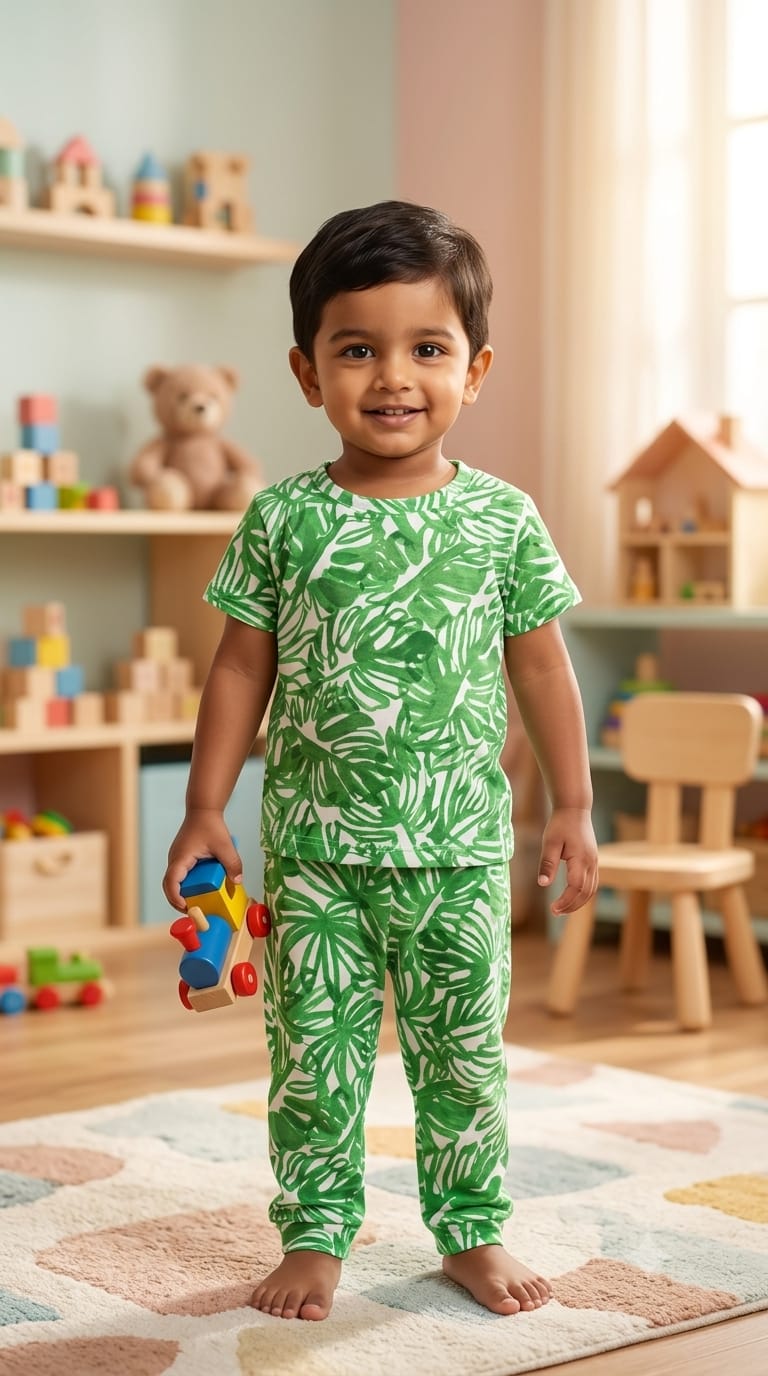 Green Top & bottom set (6 months-3 years)