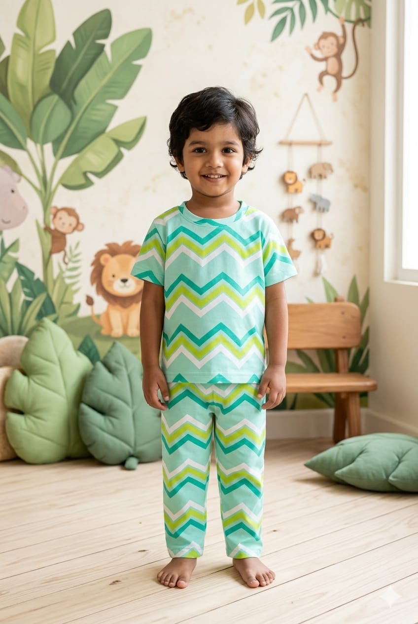 Green stripes Top & Bottom set (1- 3 years)