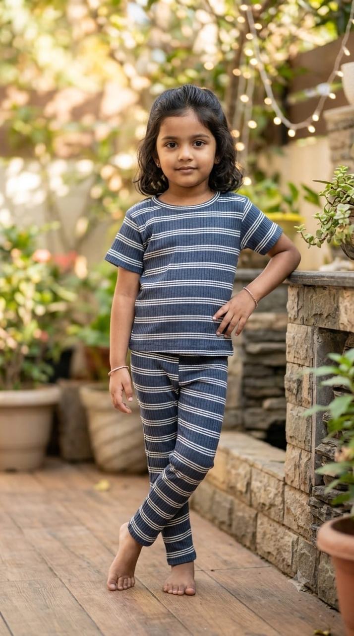 Stripes ribbed Coord set (1-6 years )Code:SA (Copy)