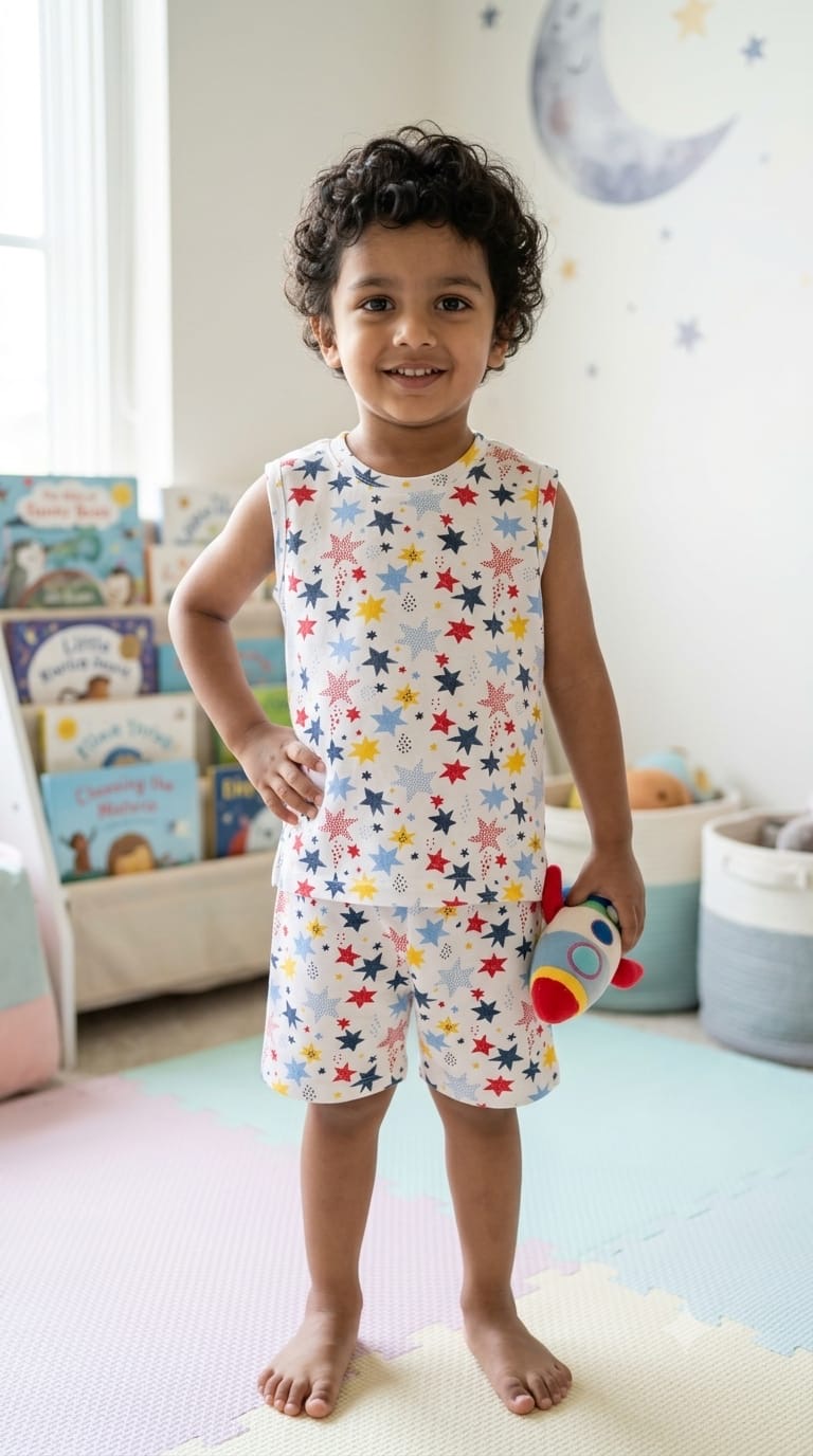 Stars Sleeveless Short set (1- 3 years)