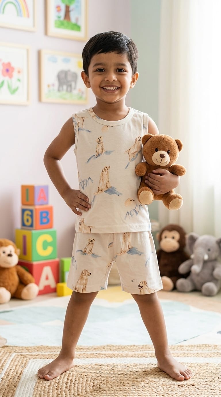 Tim Sleeveless Short set (1- 3 years)
