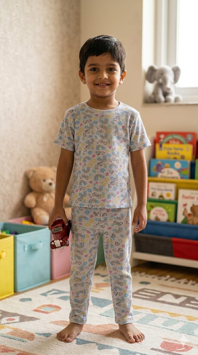 Colourful ribbed Coord set (1-6 years )Code:SA