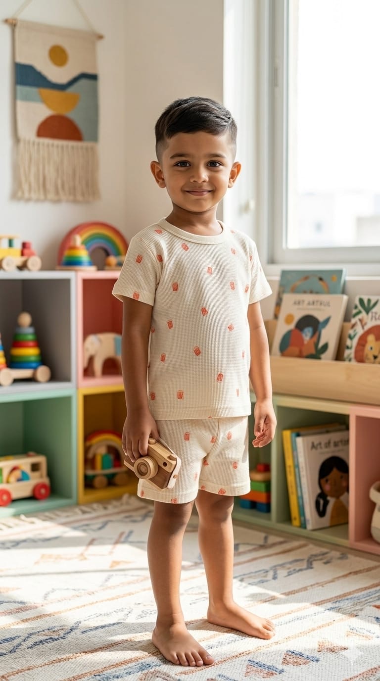 White and red short set (6 months-3 years)