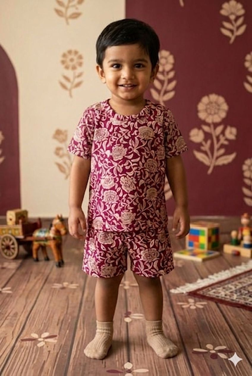 Floral print short set (6 months-3 years)