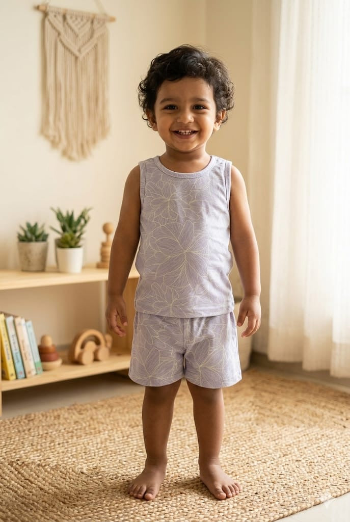 White floral short set (6 month-4 years) CodeAs