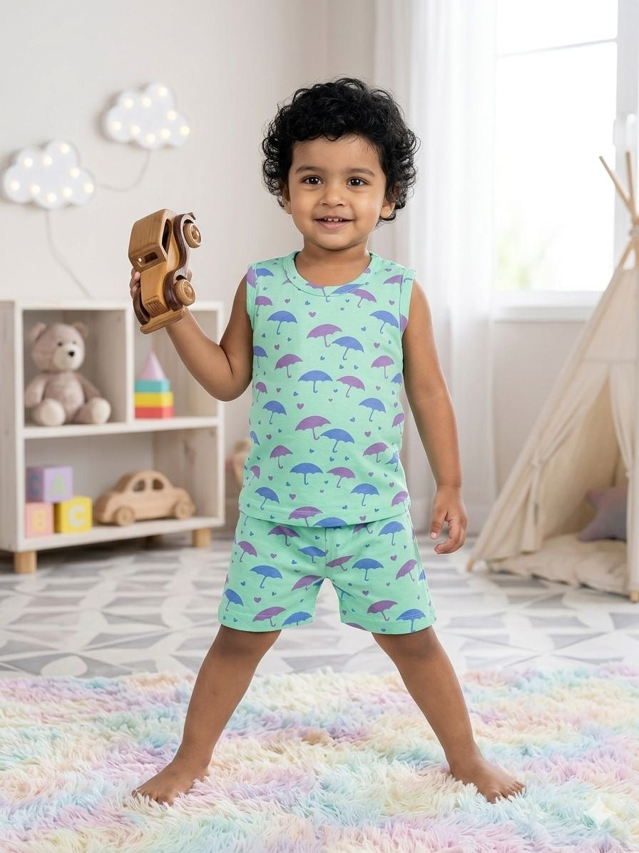 Umbrella Sleeveless Short set (1- 3 years)