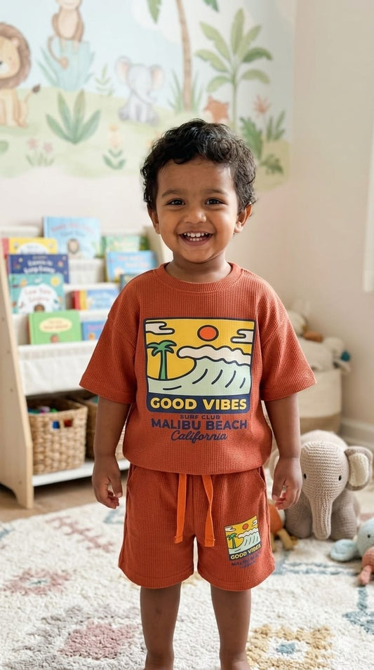 Good vibes Short  set (1-6 years )Code:SF