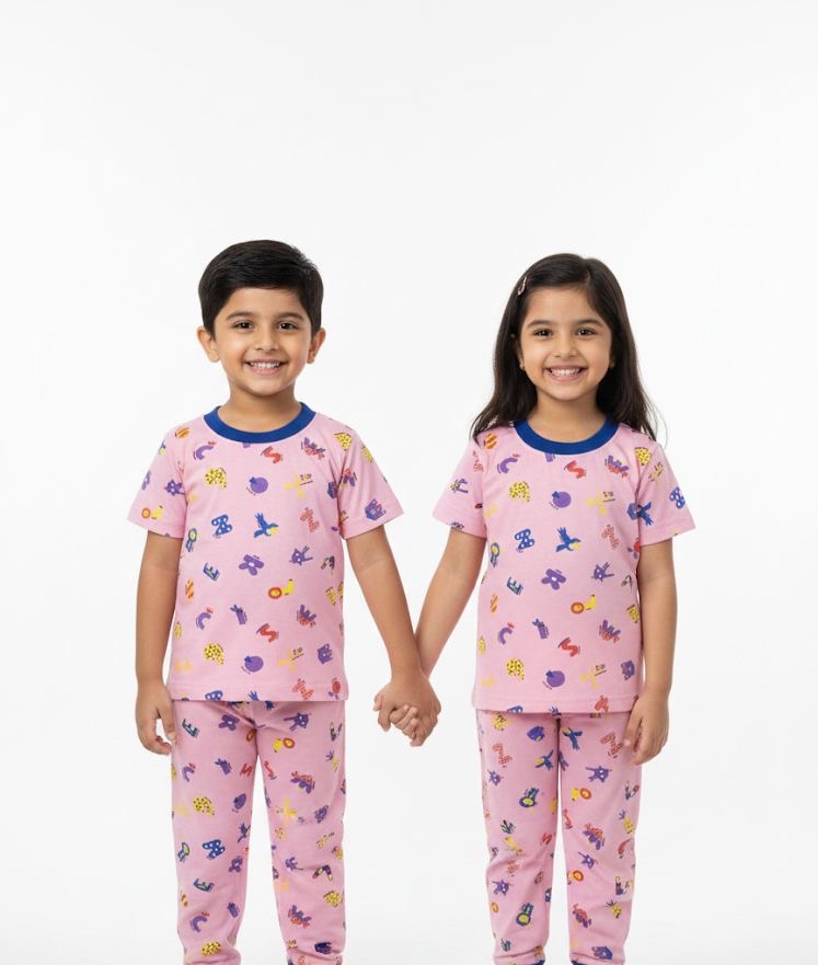Pink blue Top & bottom Set (6 months-5 years)