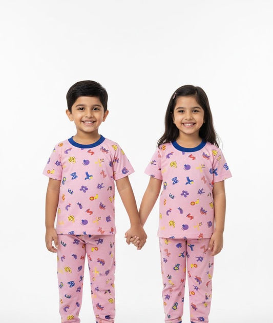 Pink blue Top & bottom Set (6 months-5 years)