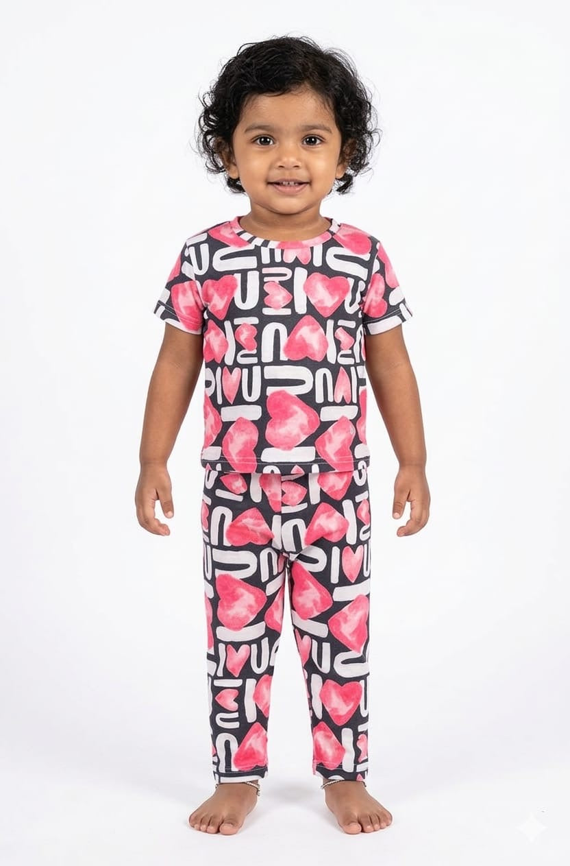 I ❤️U  Top & bottom set (6 months- 3 years)