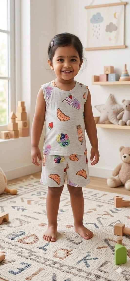 Snack Sleeveless Short set (6 months- 3 years)