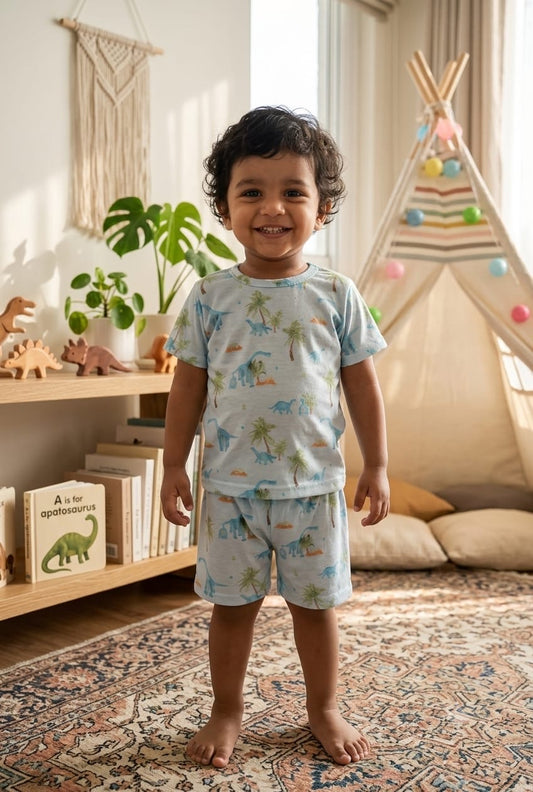 Blue Dino Short set (1- 3 years)