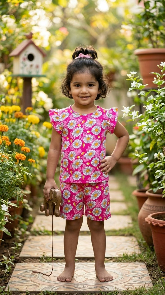 Pink  white   Short  Set (1-3 year )