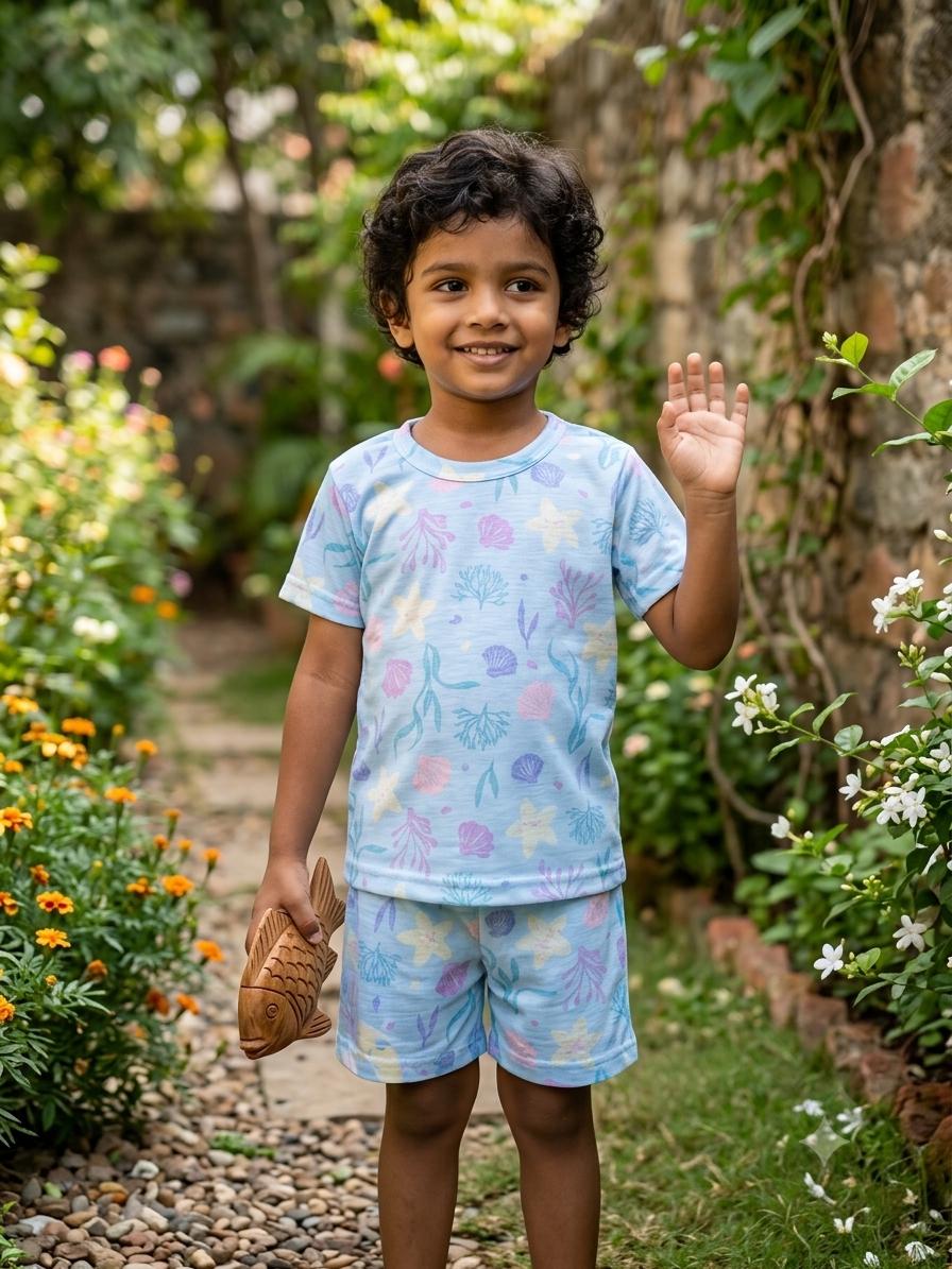 Sea blue Short set (1-3 year)