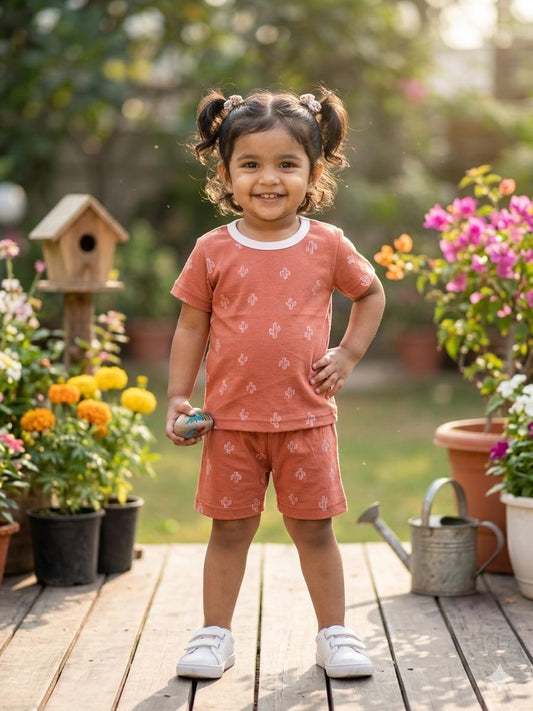 Cactus orange short set (1-3 years)