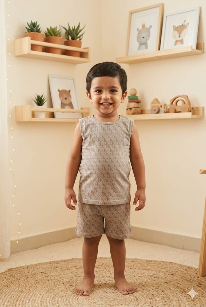 Light brown short set (6 month-4 years) CodeAs