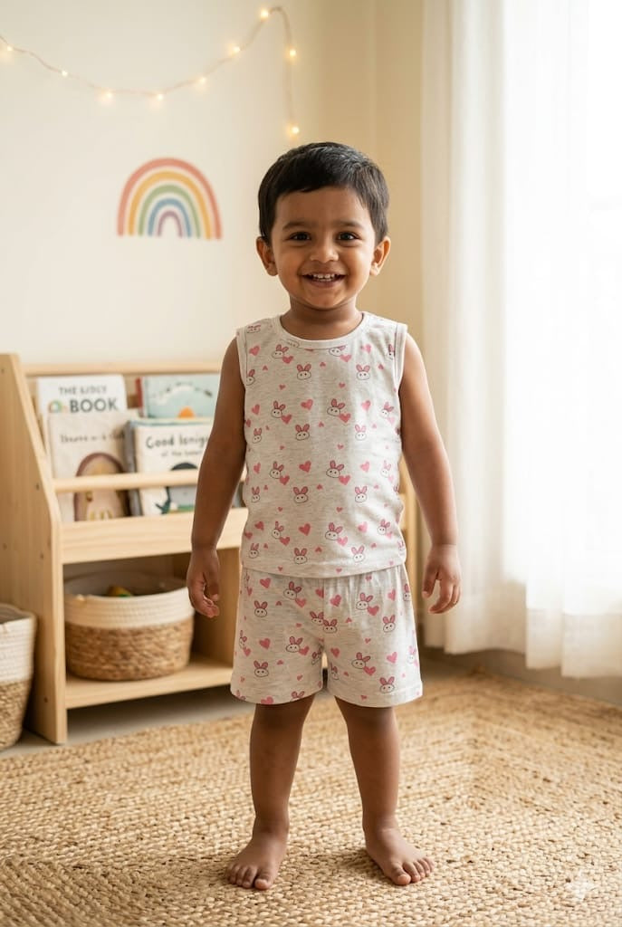 Grey kitty short set (2-4 years) CodeAs