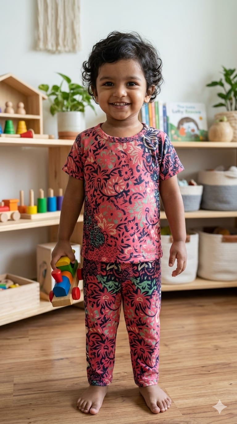 Colourful black Top & bottom  set (6 months-3 years)