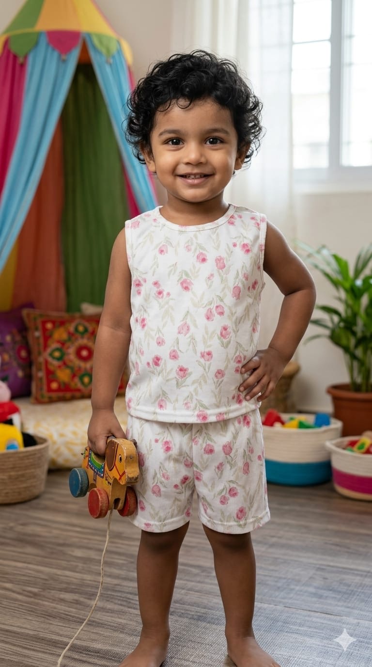 White pink short set (3-4 years)