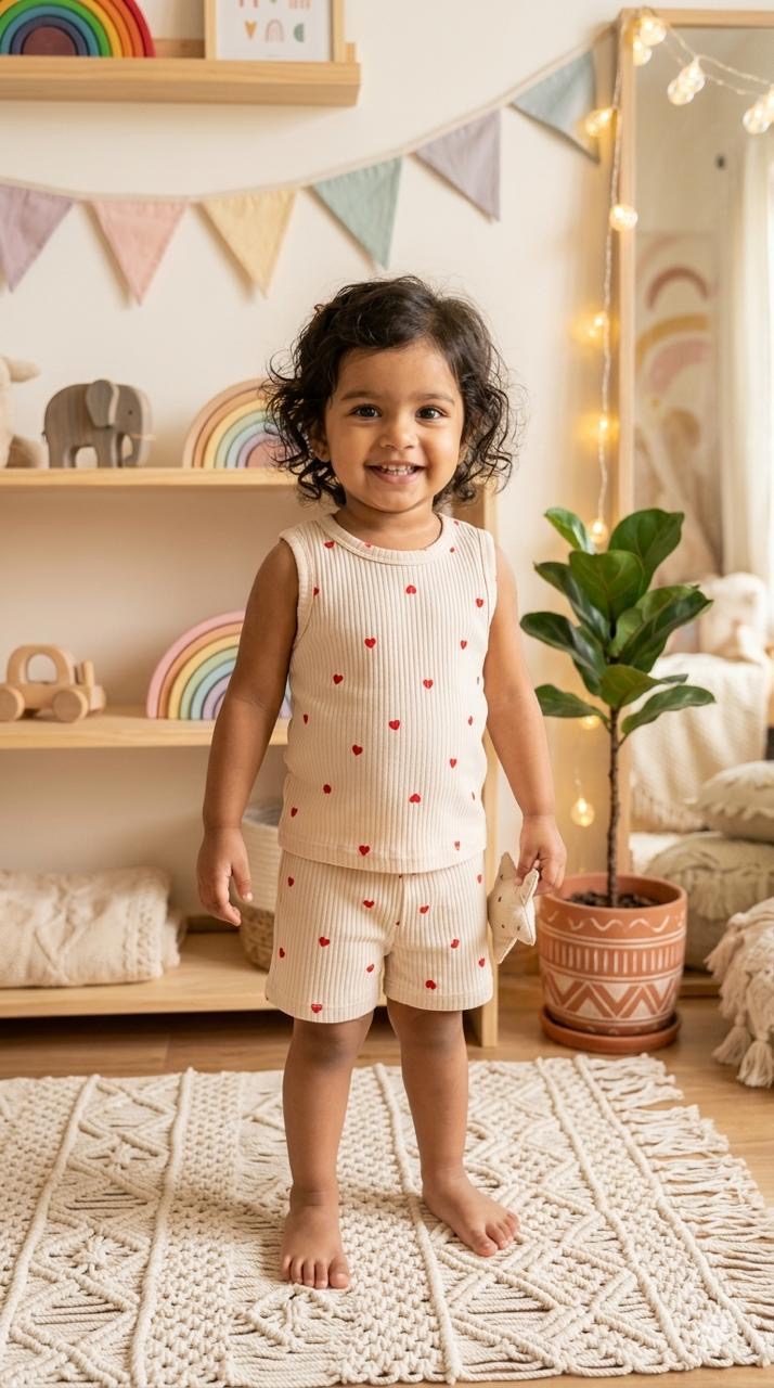 Hearts Sleeveless Short set (3-5 years)