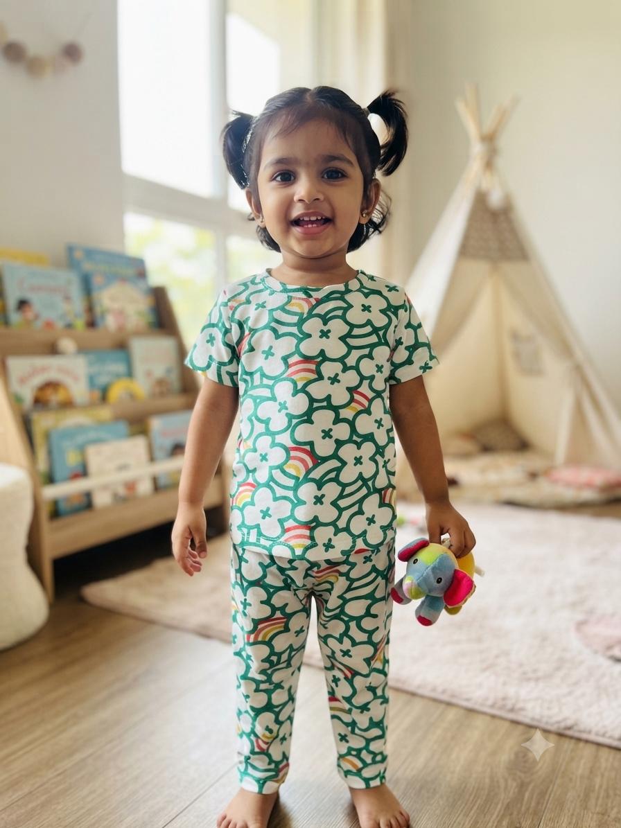 Green Top & bottom set (6 months -3 years )