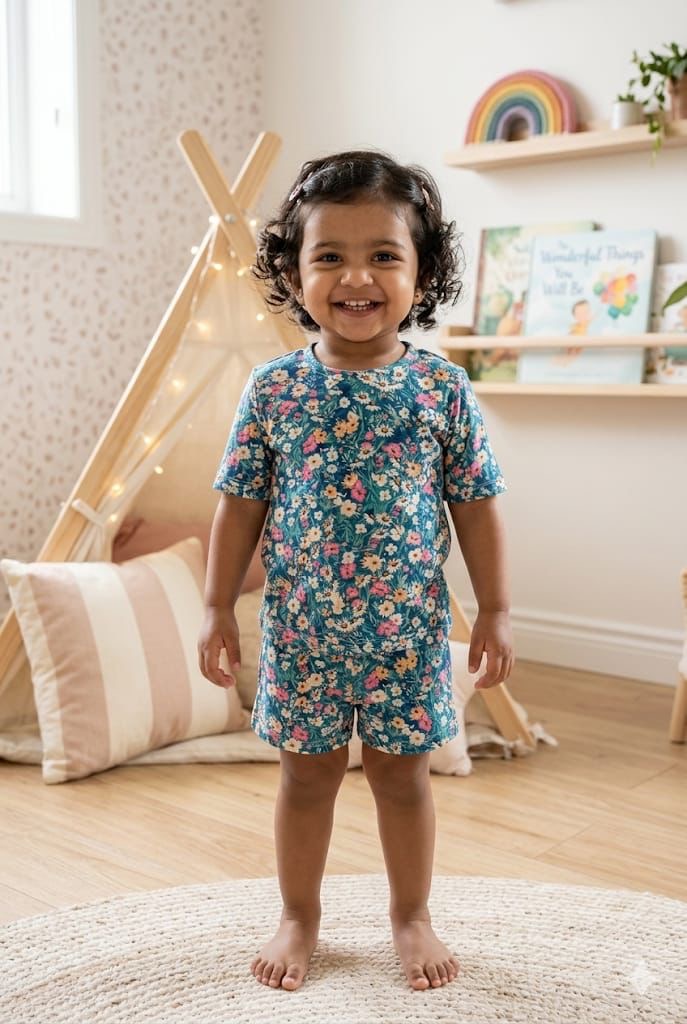 Colourful blue Short set (1- 3 years)