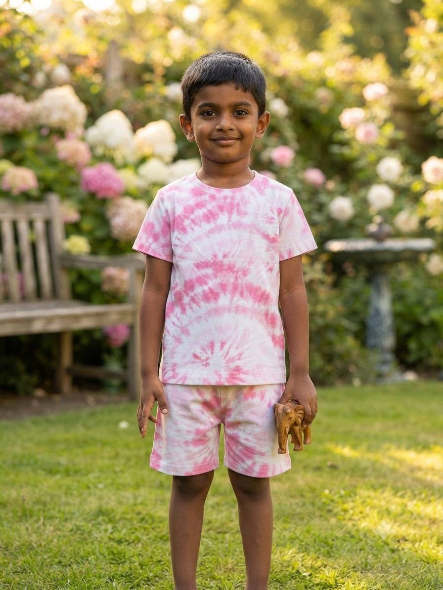Pink white Short set (3-5 years)
