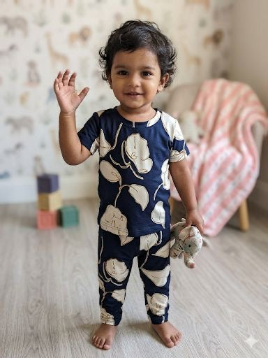 Blue white  Top & bottom  set (6 months-3 years)