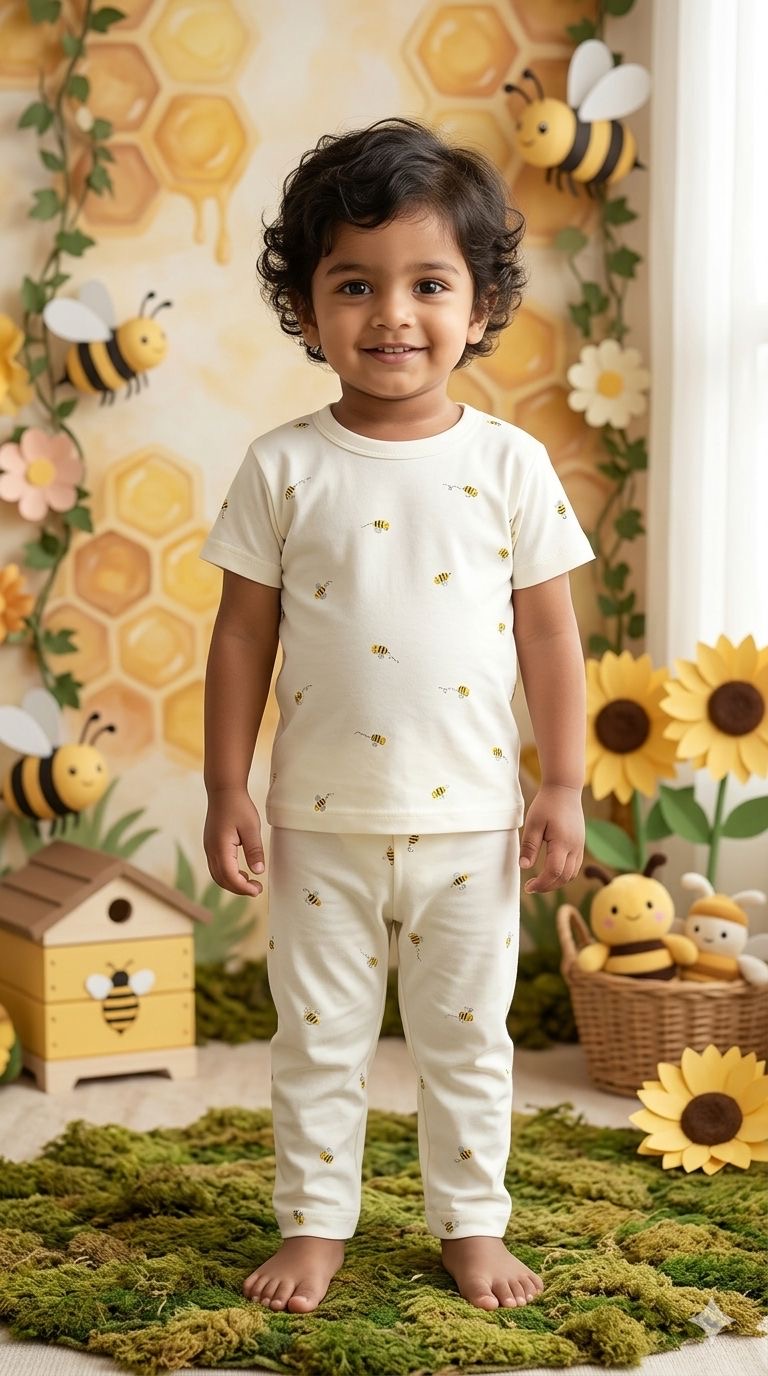 Honey bee Top & bottom set (1- 3 years)