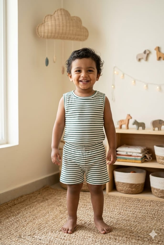 Stripes short set (6 month-2 years) CodeAs