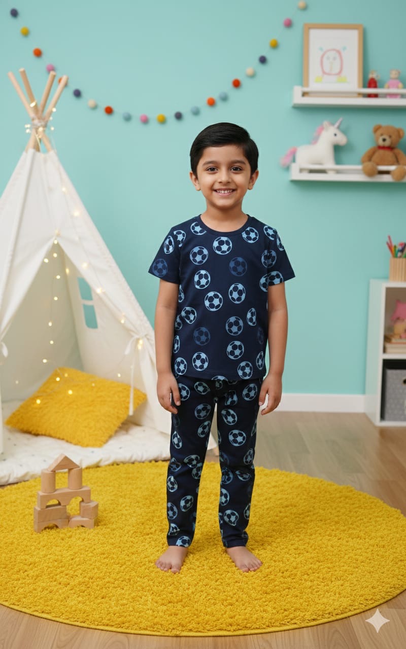 Blue football   Top & bottom set (3-10 years)