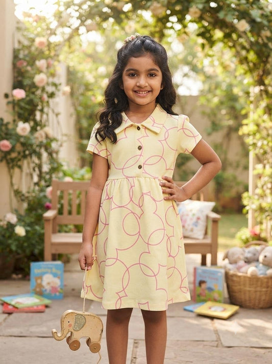 Yellow Frock  (2-7 years )Code:SA