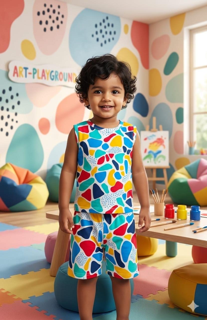 Colourful Sleeveless Short set (6 months- 3 years)