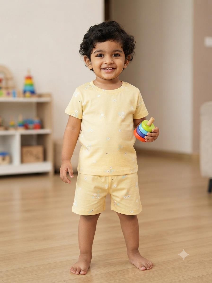 Yellow Short set (6 months-3 year)