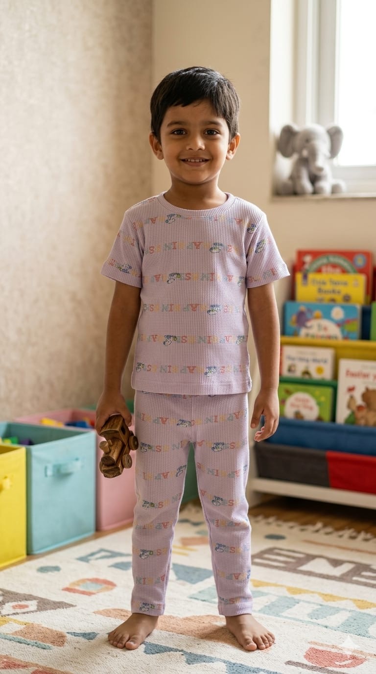Colourful alphabet ribbed Coord  set (1-6 years )Code:SA