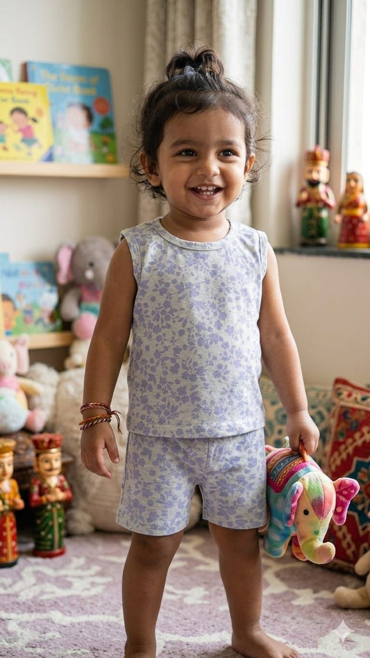 Blue grey Short set (6 months- 3 years)