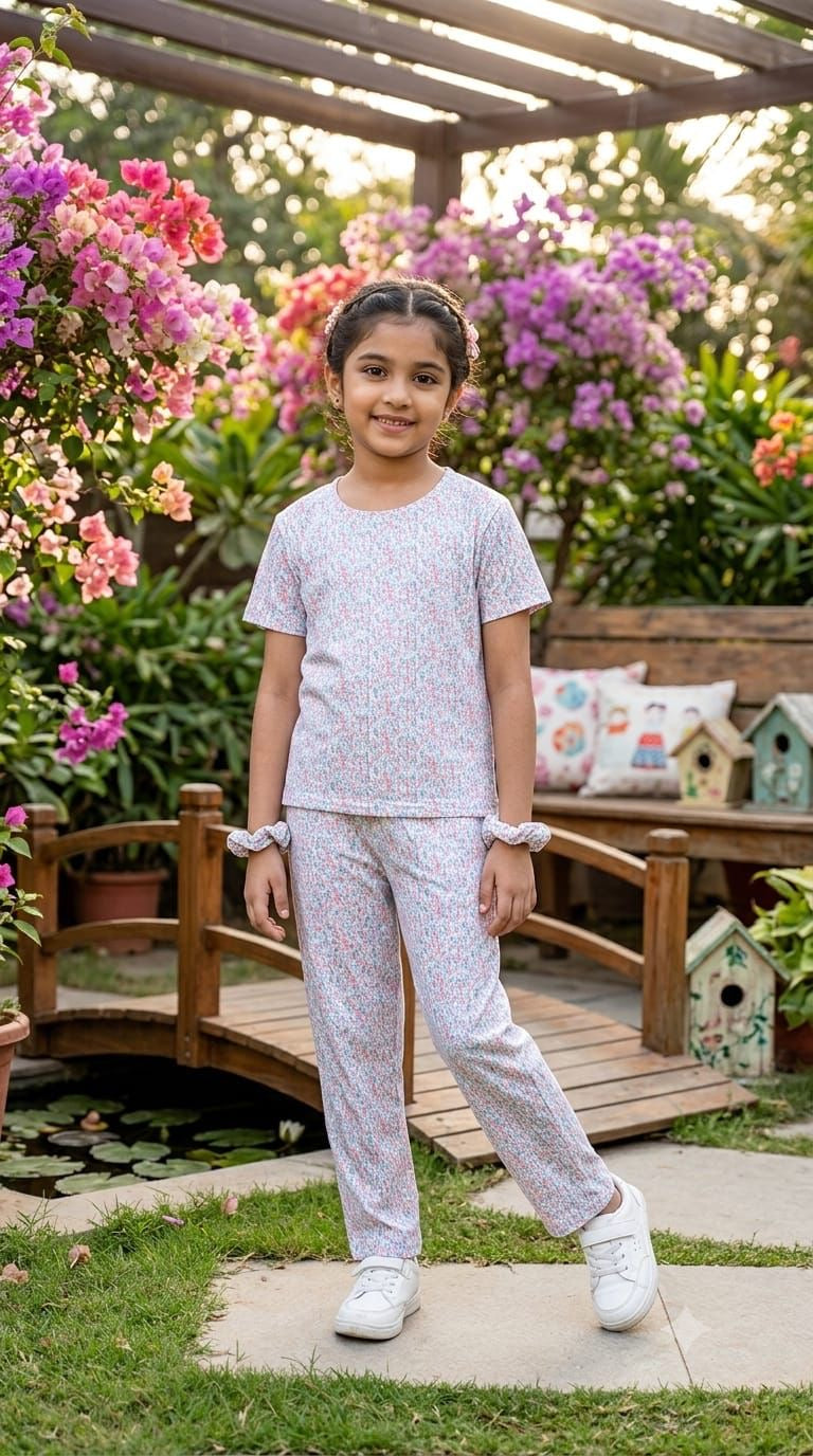 Colourful Top & bottom set (6-10 years )