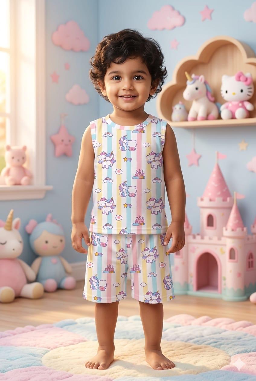 Unicorn Sleeveless Short set (6 months- 3 years)