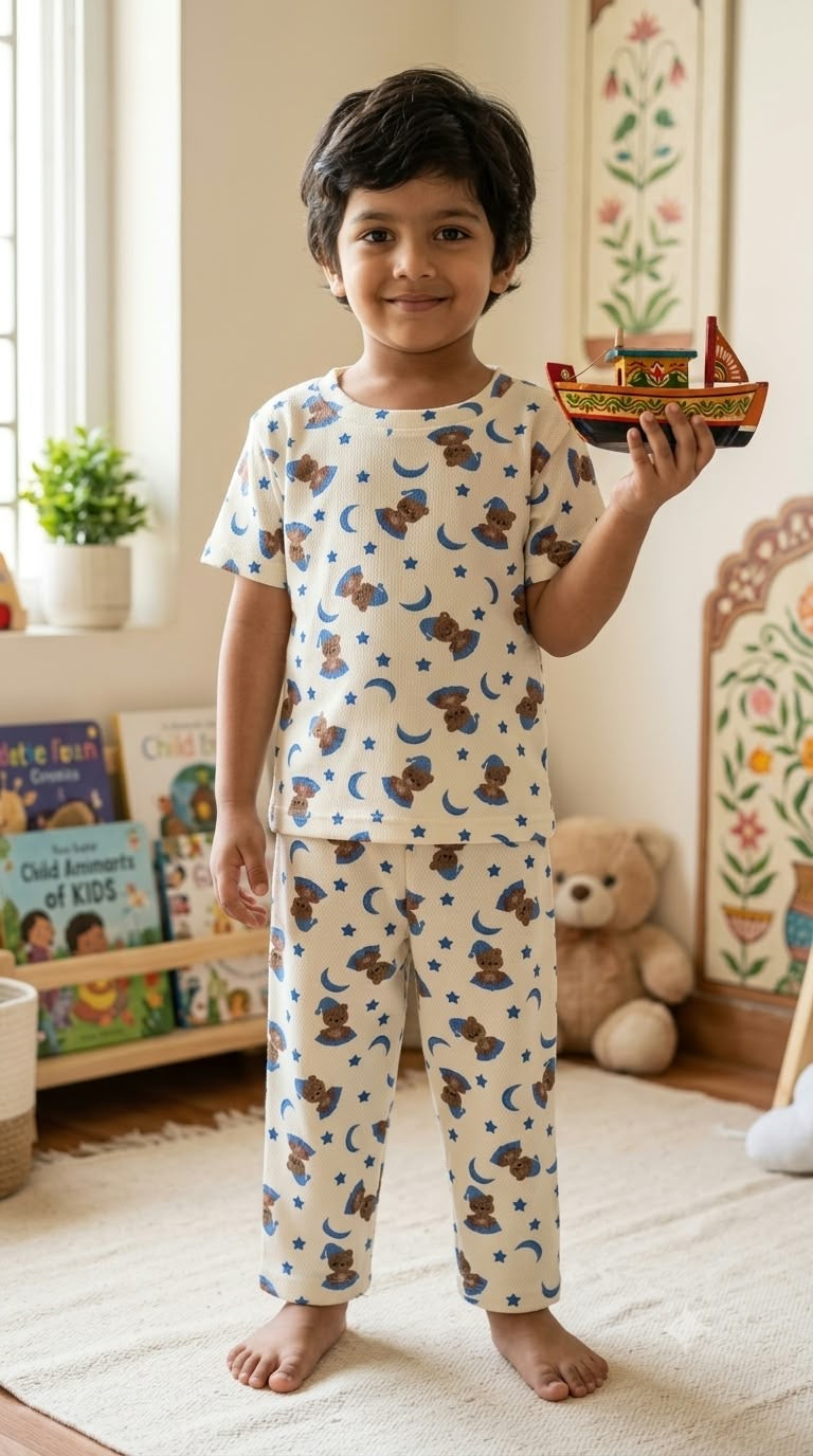Cute teddy Ribbed Pant Set  (1-6 years )