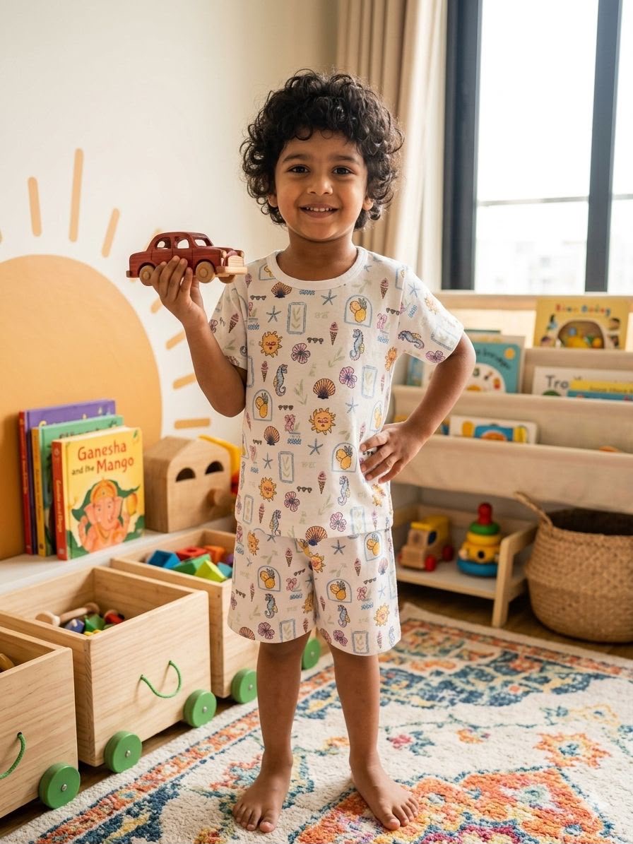Assorted design  –Short Set    Random Design – ₹99  -(3-5 year)