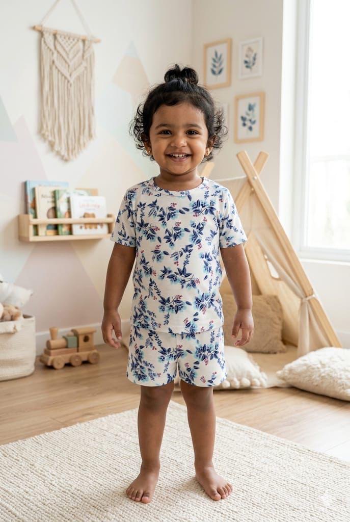 Blue white  Short  set (1-3 years)
