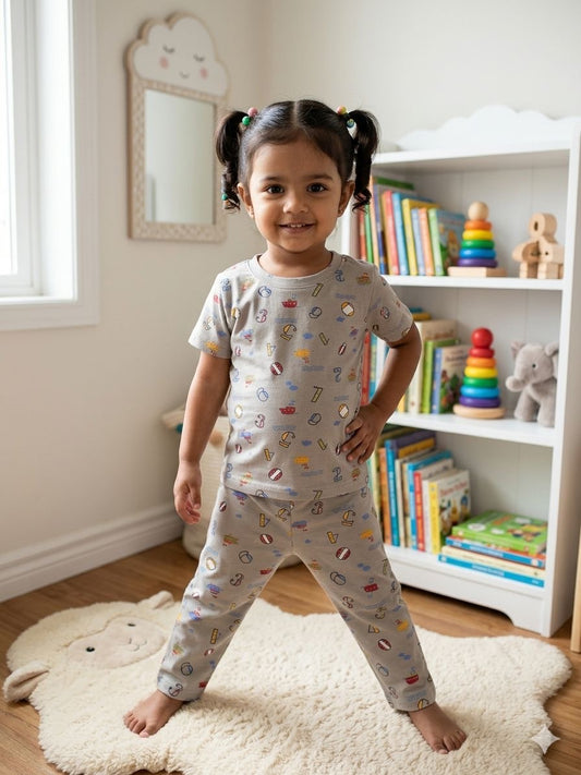 Grey  Top & bottom set (6 months-5 years)